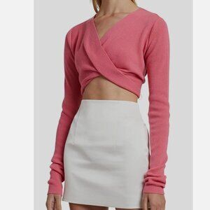 Gauge81 Pink Durham Twisted Long Sleeve Cashmere Top Size medium